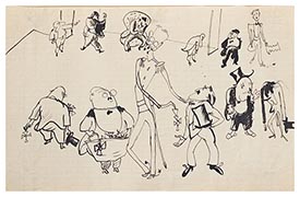 Personnages, drawing from 
Jules Pascin sketchbook 1907-10
